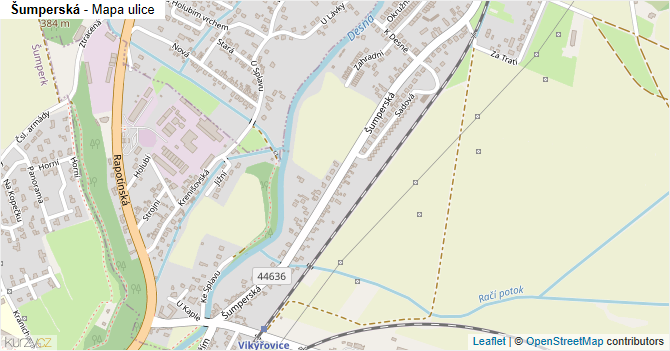 Šumperská - mapa ulice