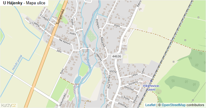 U Hájenky - mapa ulice