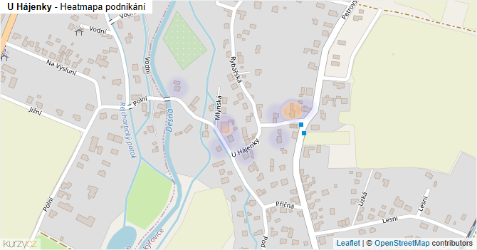 U Hájenky - mapa podnikání