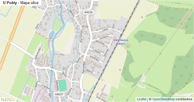 U Pošty - mapa ulice