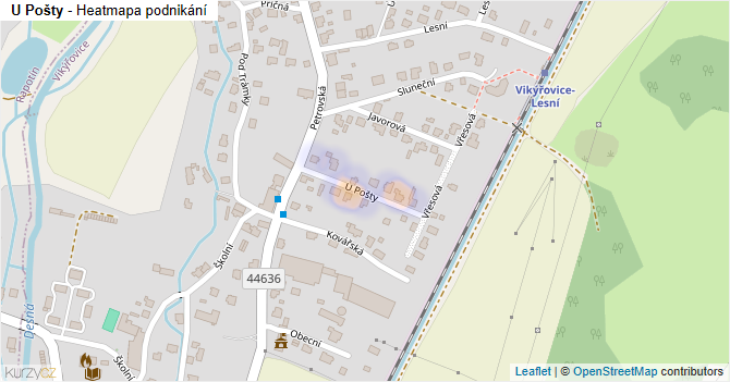 U Pošty - mapa podnikání
