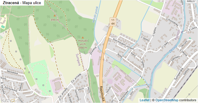 Ztracená - mapa ulice