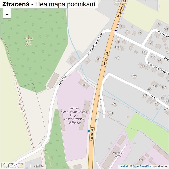 Mapa Ztracená - Firmy v ulici.