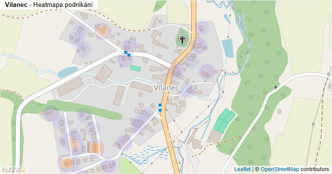 Vílanec - mapa podnikání