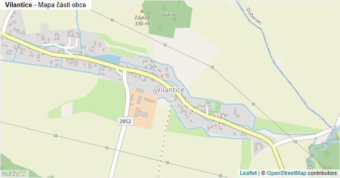 Vilantice - mapa části obce
