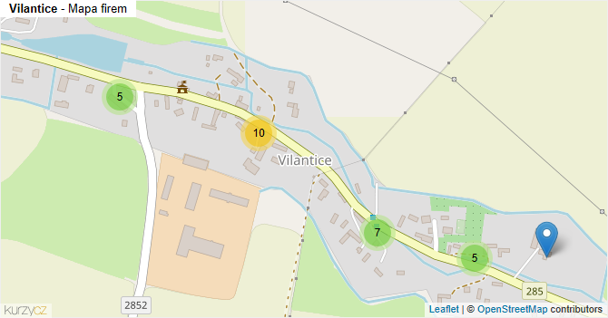Vilantice - mapa firem