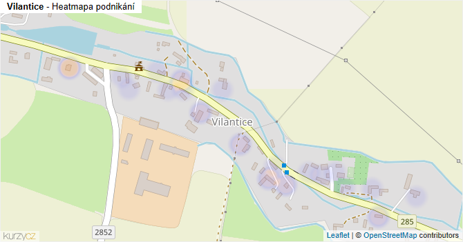 Vilantice - mapa podnikání