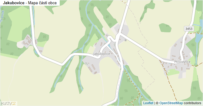 Jakubovice - mapa části obce