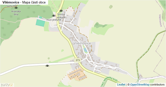Vilémovice - mapa části obce