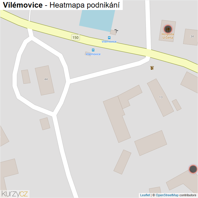 Mapa Vilémovice - Firmy v obci.