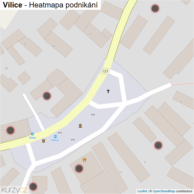 Mapa Vilice - Firmy v obci.