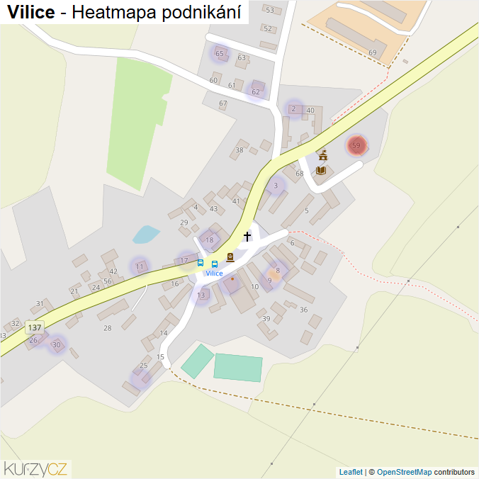 Mapa Vilice - Firmy v části obce.