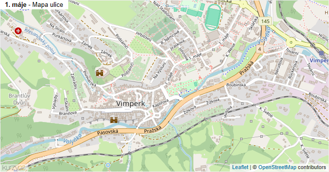 1. máje - mapa ulice