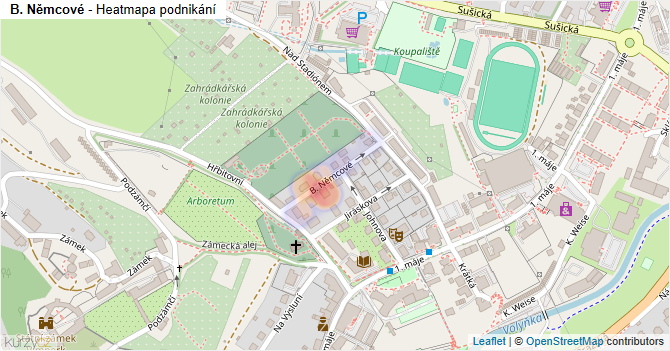 B. Němcové - mapa podnikání