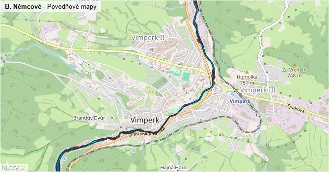 B. Němcové - záplavové mapy stoleté vody