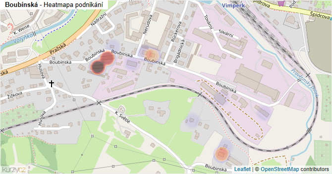 Boubínská - mapa podnikání