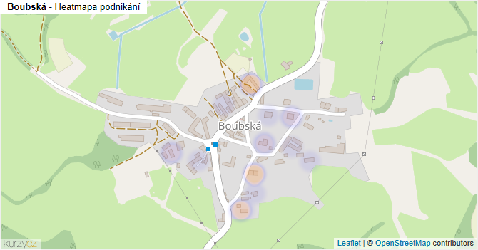 Boubská - mapa podnikání