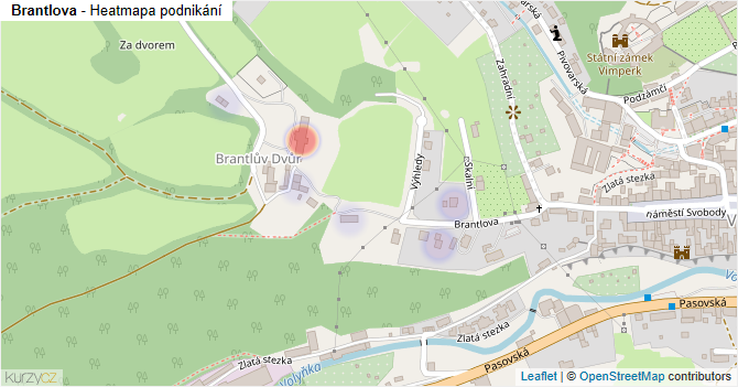 Brantlova - mapa podnikání