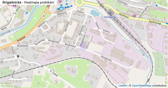 Brigádnická - mapa podnikání