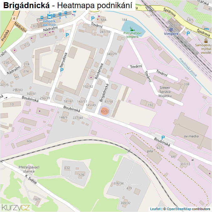 Mapa Brigádnická - Firmy v ulici.