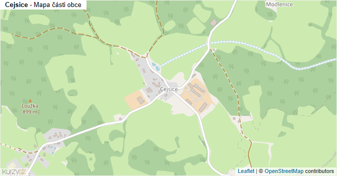 Cejsice - mapa části obce