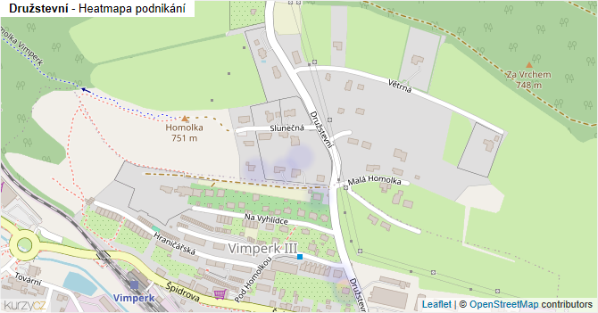 Družstevní - mapa podnikání
