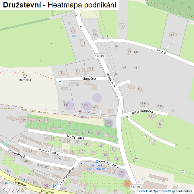 Mapa Družstevní - Firmy v ulici.