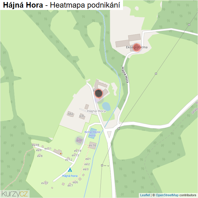 Mapa Hájná Hora - Firmy v ulici.