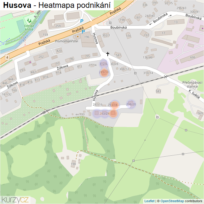 Mapa Husova - Firmy v ulici.