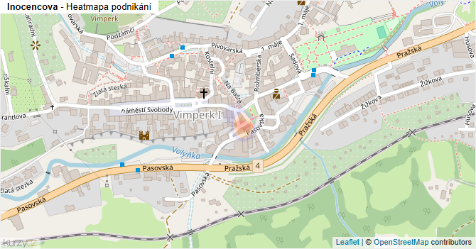 Inocencova - mapa podnikání