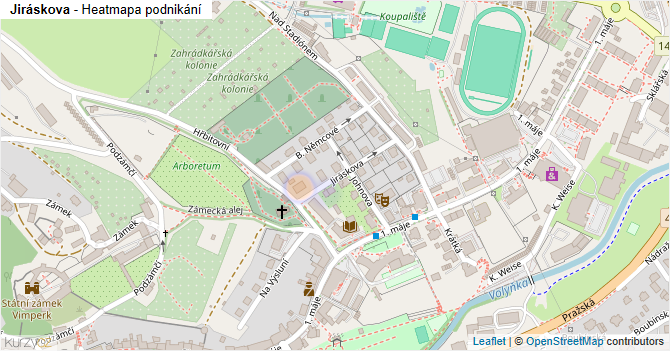 Jiráskova - mapa podnikání