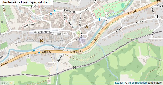 Jirchářská - mapa podnikání
