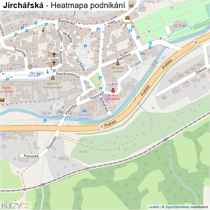 Mapa Jirchářská - Firmy v ulici.