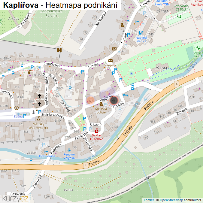 Mapa Kaplířova - Firmy v ulici.