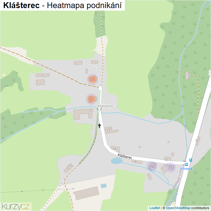 Mapa Klášterec - Firmy v části obce.