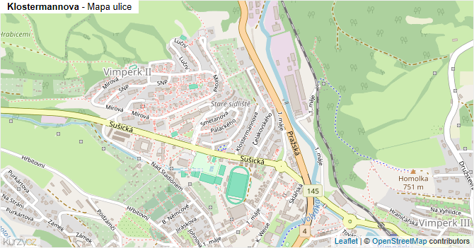 Klostermannova - mapa ulice