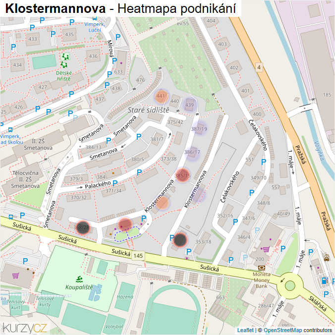 Mapa Klostermannova - Firmy v ulici.