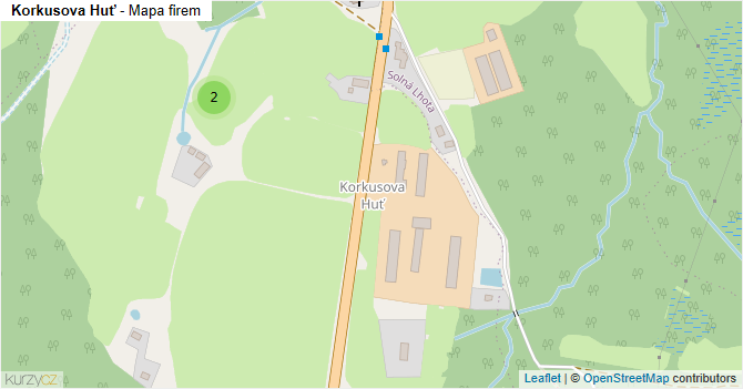 Korkusova Huť - mapa firem