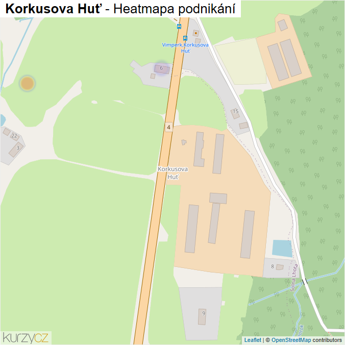 Mapa Korkusova Huť - Firmy v části obce.