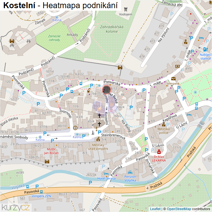 Mapa Kostelní - Firmy v ulici.