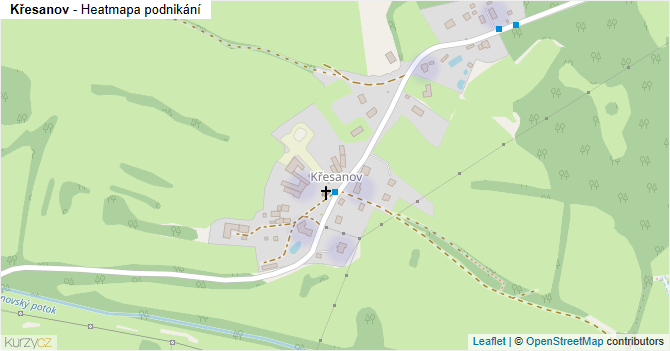 Křesanov - mapa podnikání