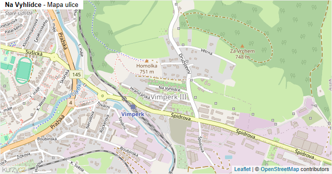 Na Vyhlídce - mapa ulice