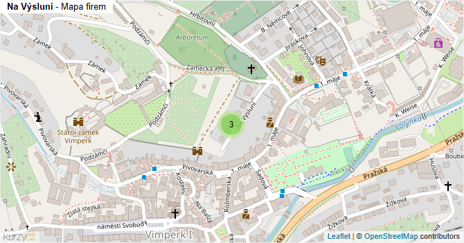 Na Výsluní - mapa firem