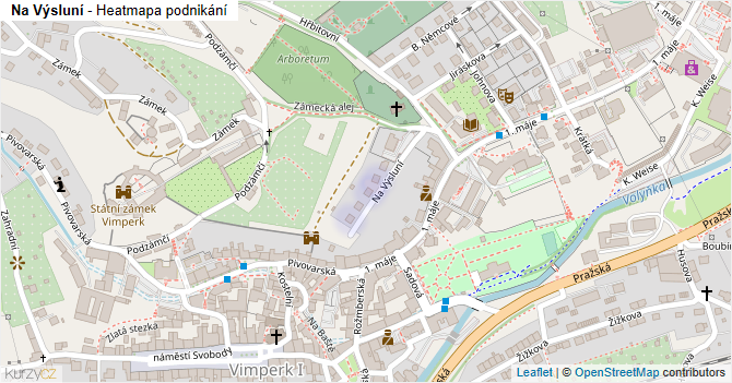 Na Výsluní - mapa podnikání