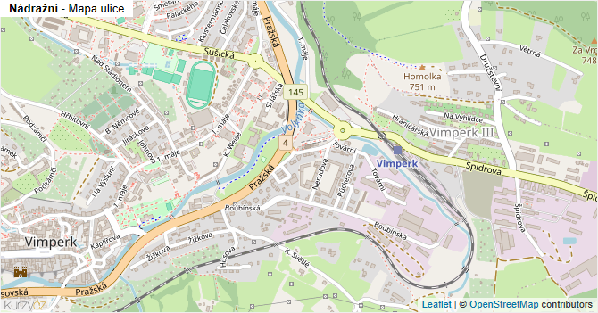 Nádražní - mapa ulice