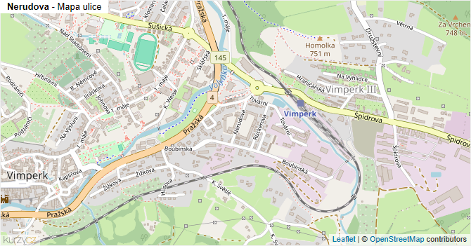 Nerudova - mapa ulice