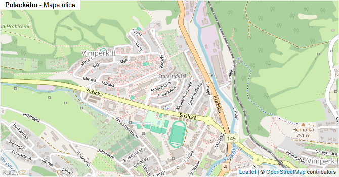 Palackého - mapa ulice