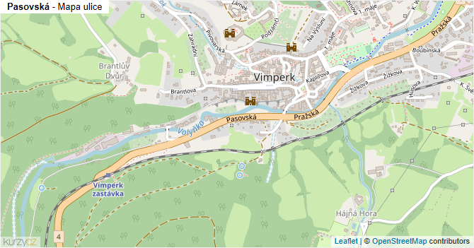 Pasovská - mapa ulice