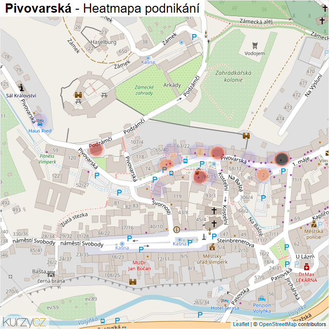 Mapa Pivovarská - Firmy v ulici.