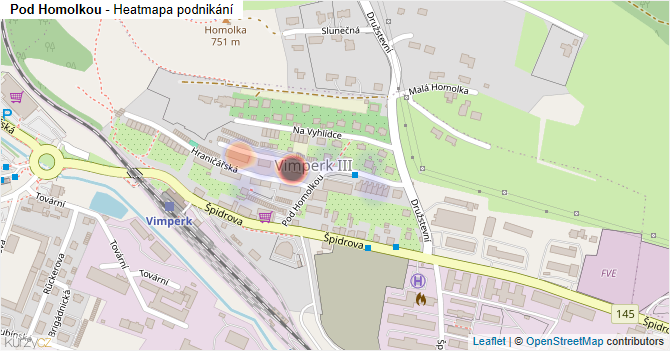 Pod Homolkou - mapa podnikání